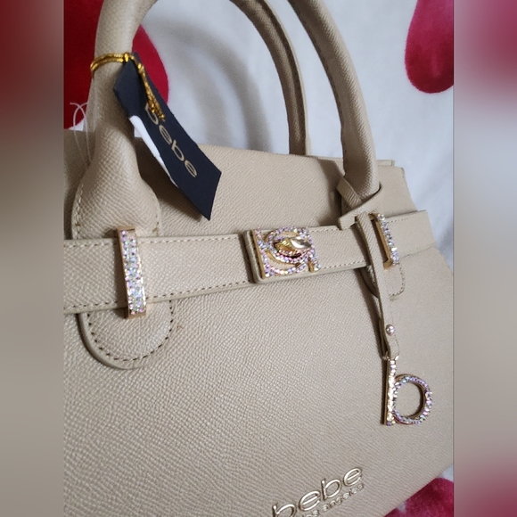 Bebe Evie Twist Lock Logo Satchel - Picture 3 of 11